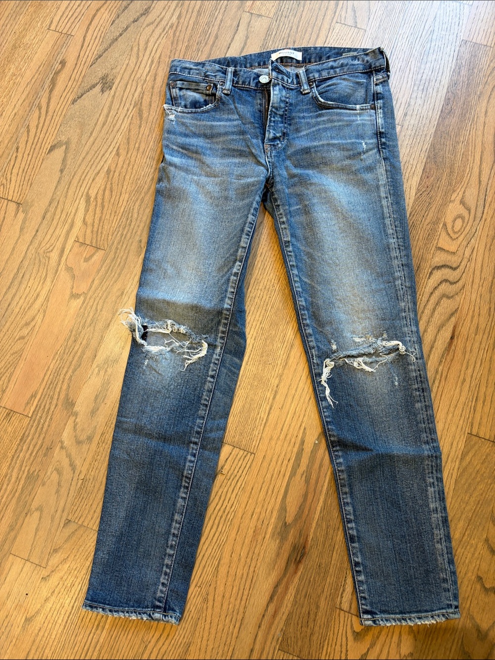 Moussy Vintage Blue Denim Jeans with Contrast Stitching